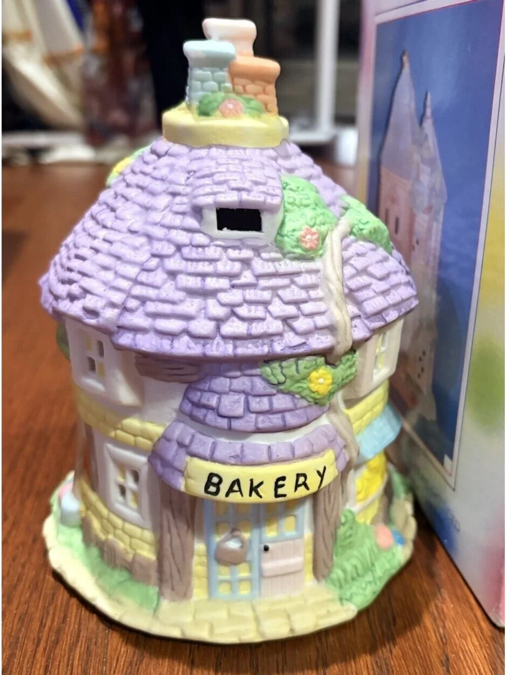 Easter Bunny Vintage Porcelain Light Up Village House Bakery With Cord